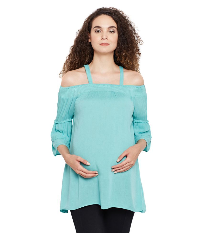     			Oxolloxo Blue Viscose Maternity Tops