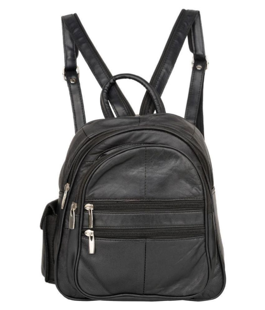 Aspen Leather Black Backpack - Buy Aspen Leather Black Backpack Online at Low Price - Snapdeal
