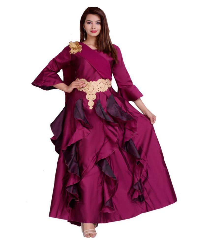 poly material short gown