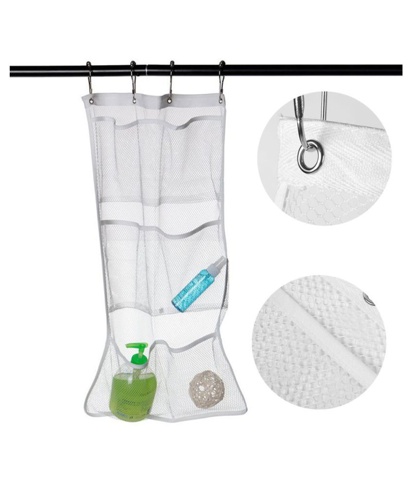 Home Bathroom Six Pockets Mesh Hollow Storage Bag Organizer