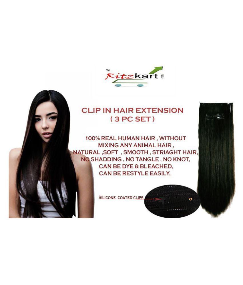 Ritzkart Clip In Hair Extension Natural Black Buy Ritzkart Clip