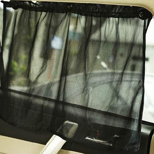 2pcs Car Interior Uv Protection Sun Shades Side Window Curtains