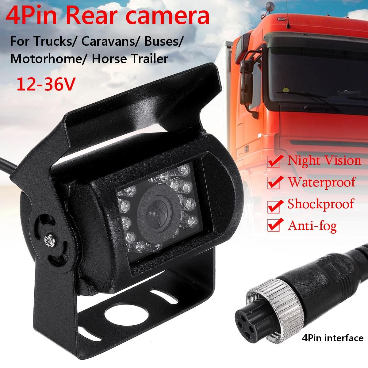 Truck camera Rear view CCD Camera Night Vision IR LED for Bus,truck camera