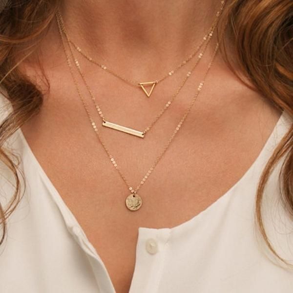 thin gold chain layered necklace