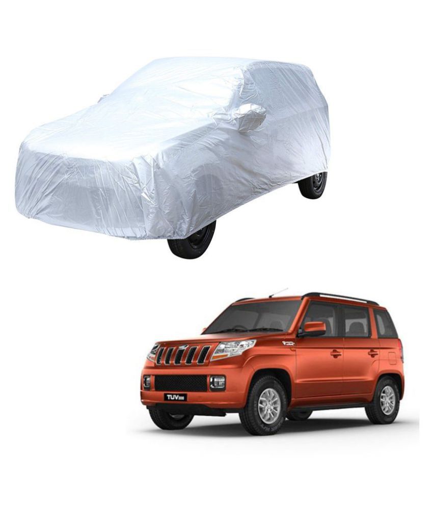     			Autoretail Silver Color Dust Proof Car Body Polyster Cover With Mirror Pocket Polyster For Mahindra Tuv300
