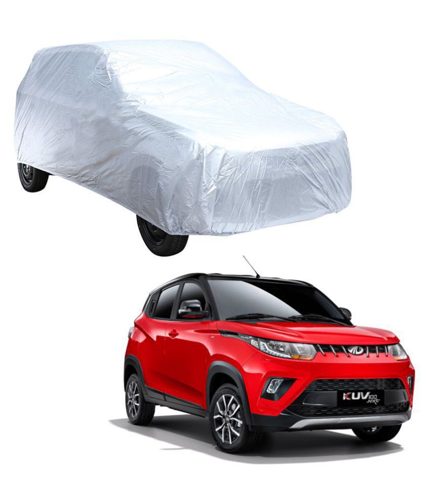     			Autoretail Silver Color Car Cover Without Mirror Pocket Polyster For Mahindra Kuv100
