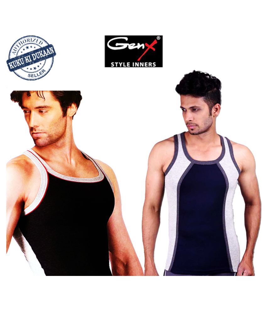     			Genx Multi Sleeveless Vests Pack of 2