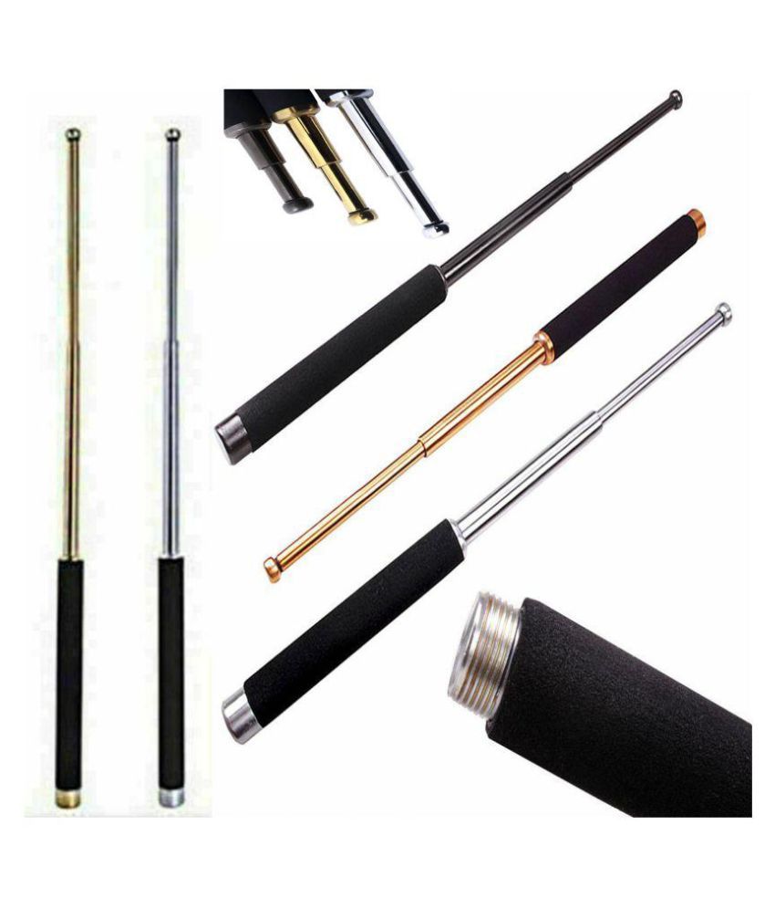 Tactical Telescopic Baton Stainless Steel Self Defence  Security Folding Stick