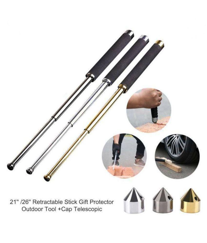     			Tactical Telescopic Baton Stainless Steel Self Defence  Security Folding Stick