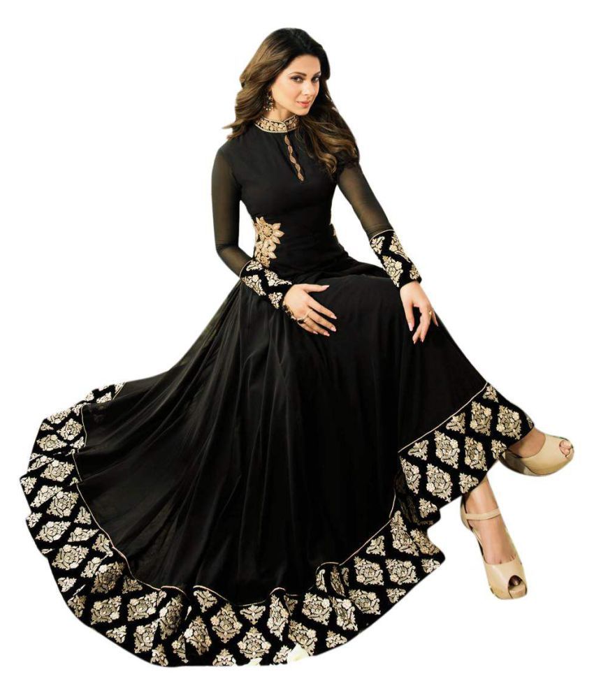 georgette black anarkali dress
