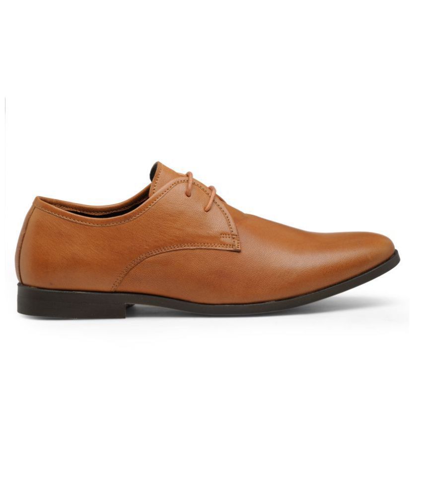 franco leone tan derby shoes
