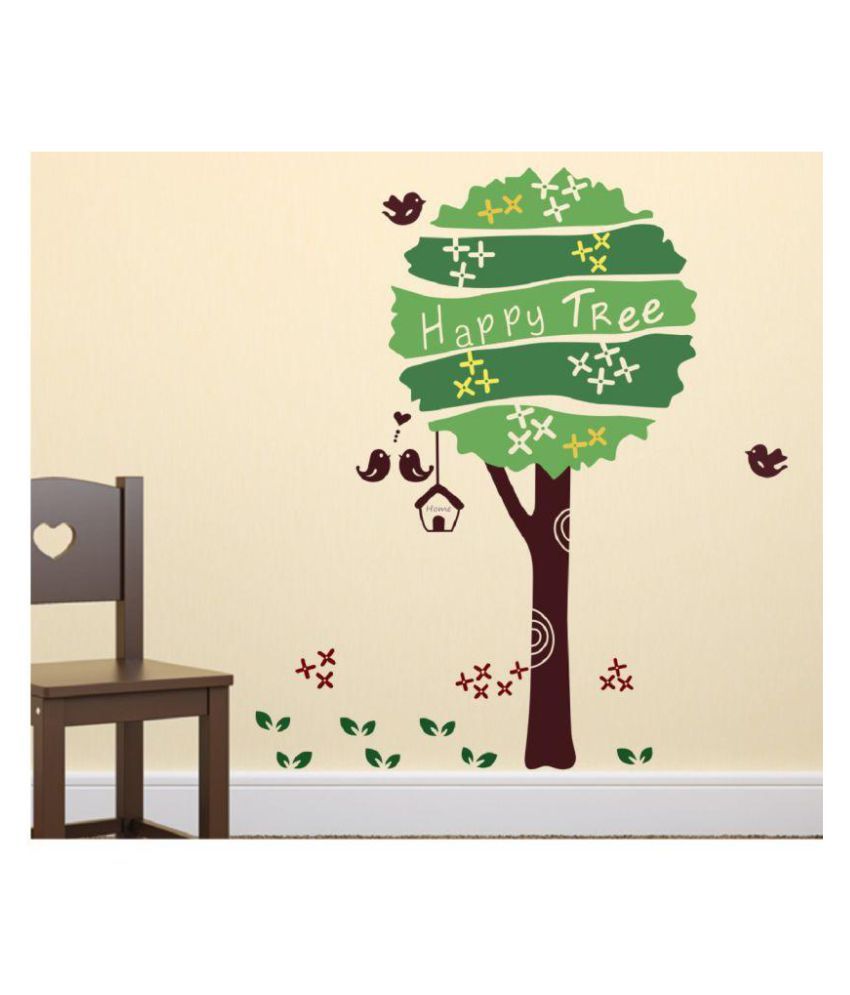     			Wallzone Happy Tree Nature Sticker ( 80 x 75 cms )