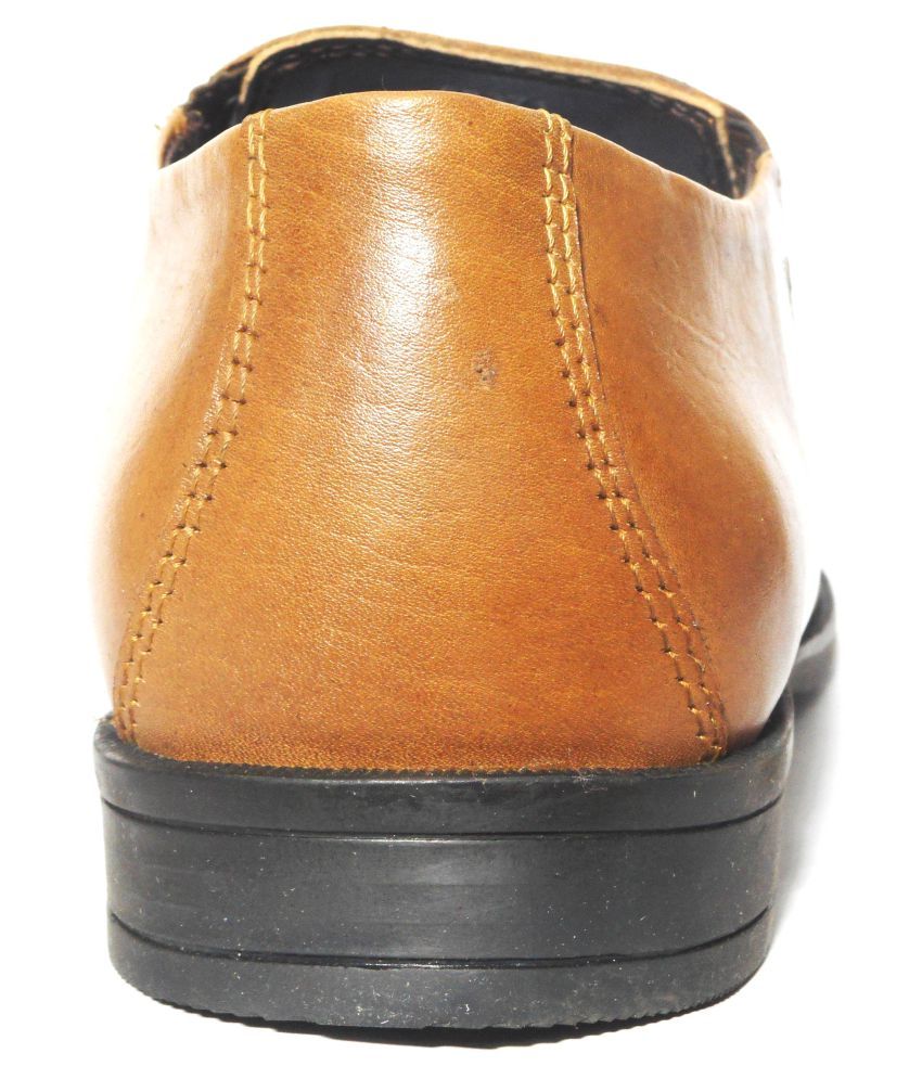 Hush Puppies Office Genuine Leather Tan Formal Shoes Price in India