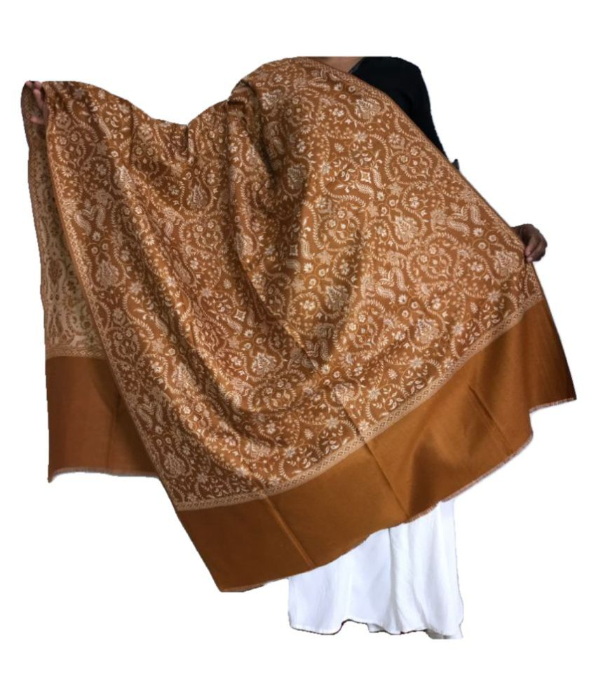 Kkrish GoldenRod Floral Pashmina Shawls Buy Online at Low Price in India Snapdeal