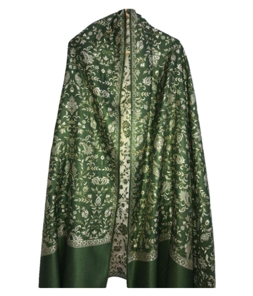 Kkrish Green Floral Pashmina Shawls Buy Online at Low Price in India