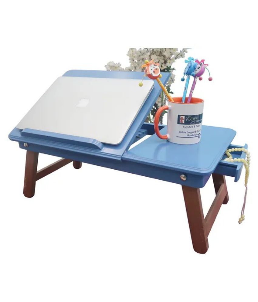 Onlineshoppee Wooden Foldable Laptop Table with Drawer 
