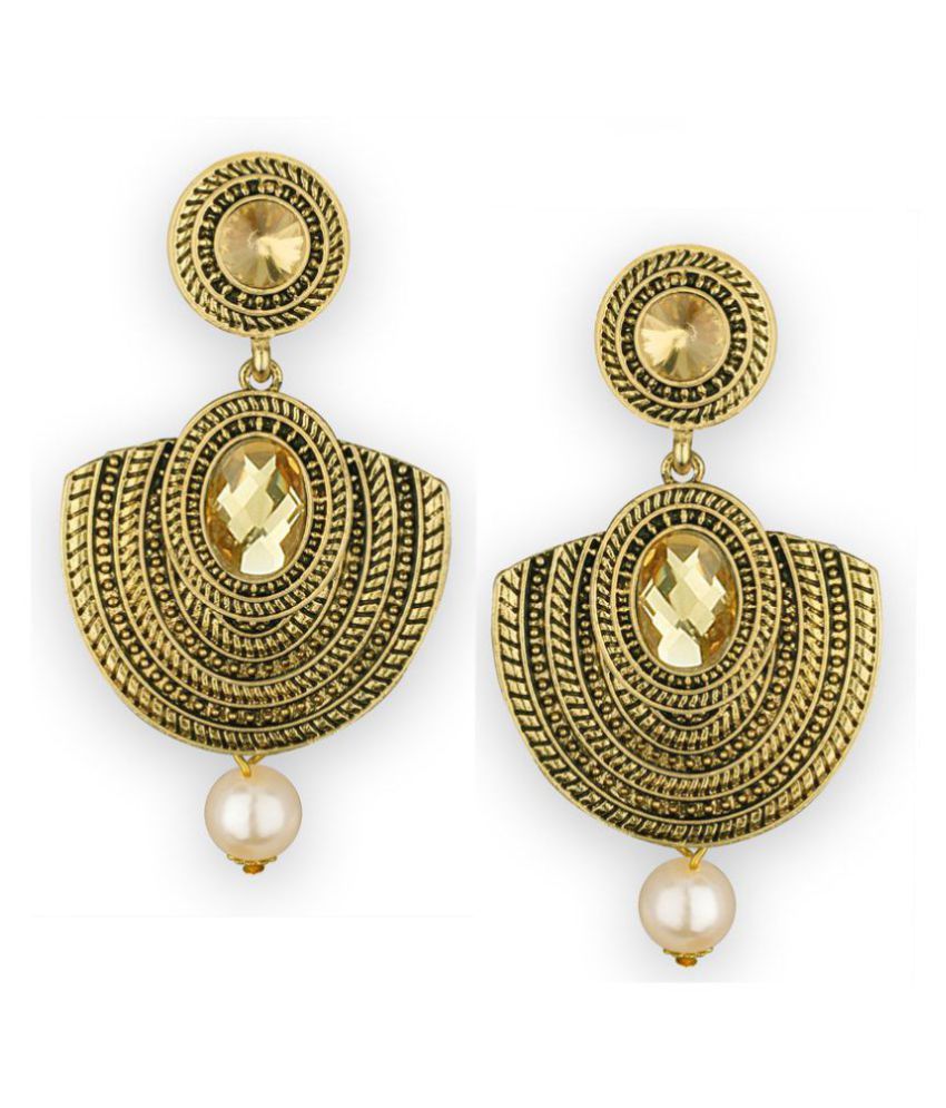     			Spargz Antique Gold Plated Dangle Earring For Women