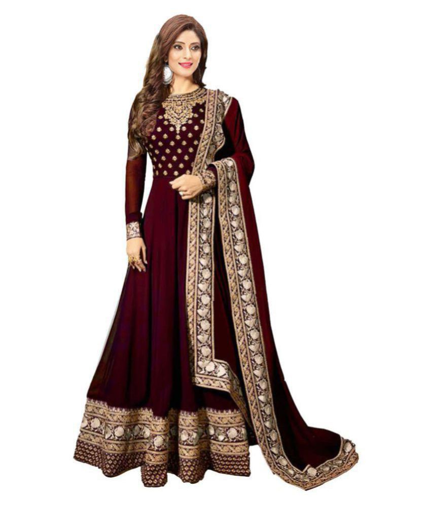 maroon ethnic gown