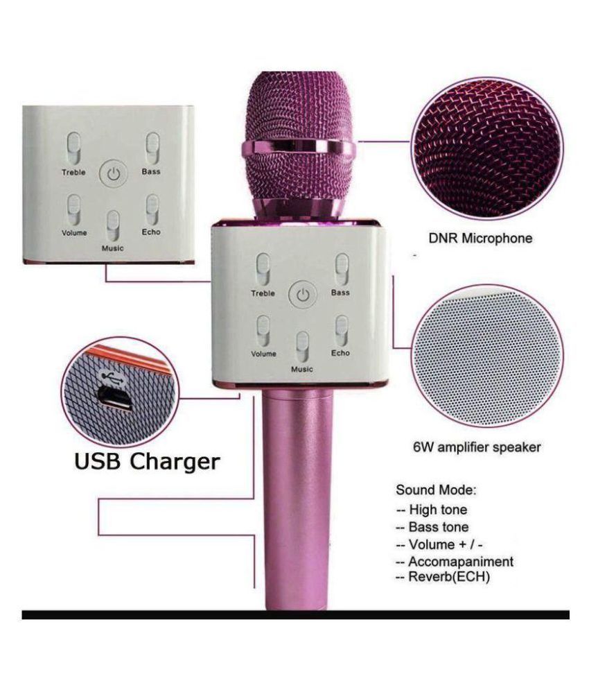 Kids Mandi Handheld Q7 Karaoke Mike with Bluetooth Speaker