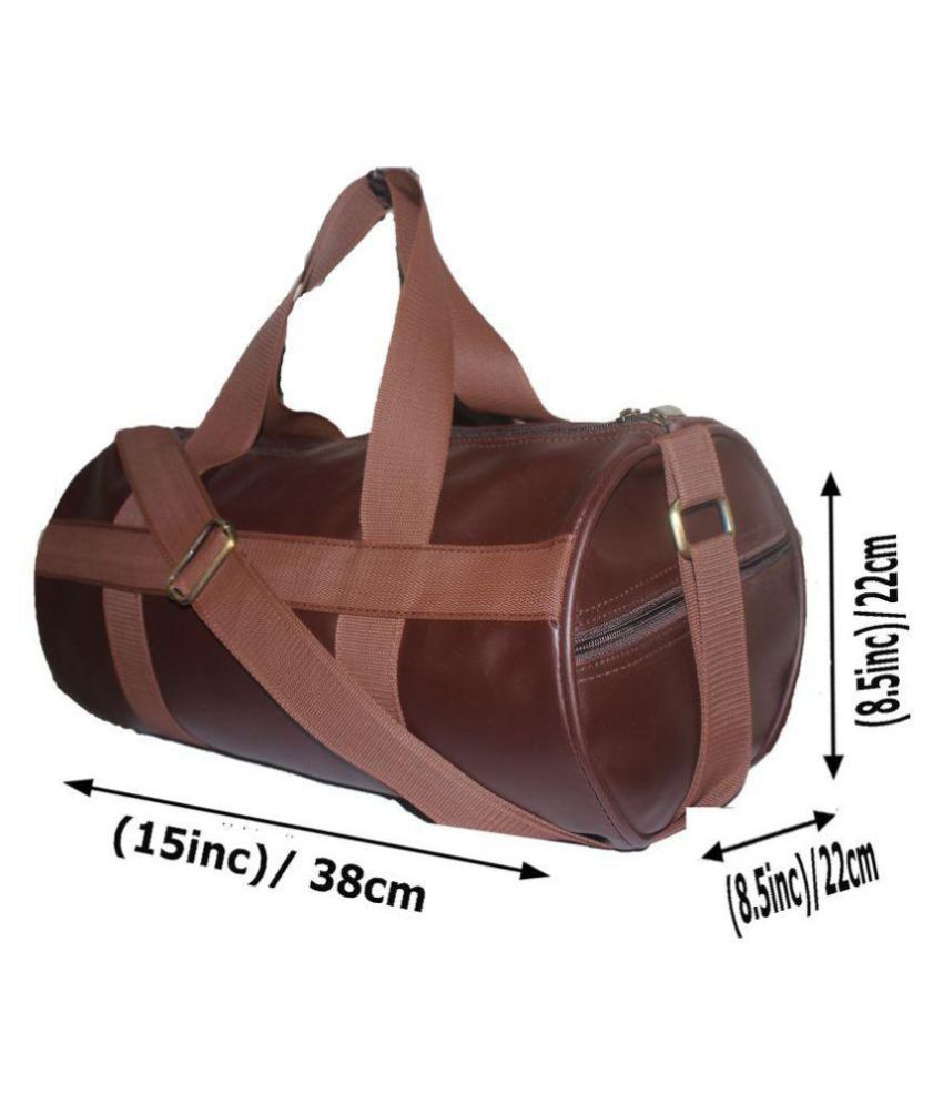     			JaisBoy Medium P.U Leather Gym Bags Travel Bag Travel Luggage Cross Bag Side Bag Shoulder Bag For Men & Women