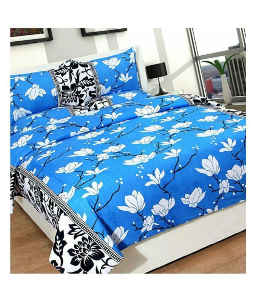 Ak Traders Poly Cotton 2 Double Bedsheets with 4 Pillow Covers Buy Ak