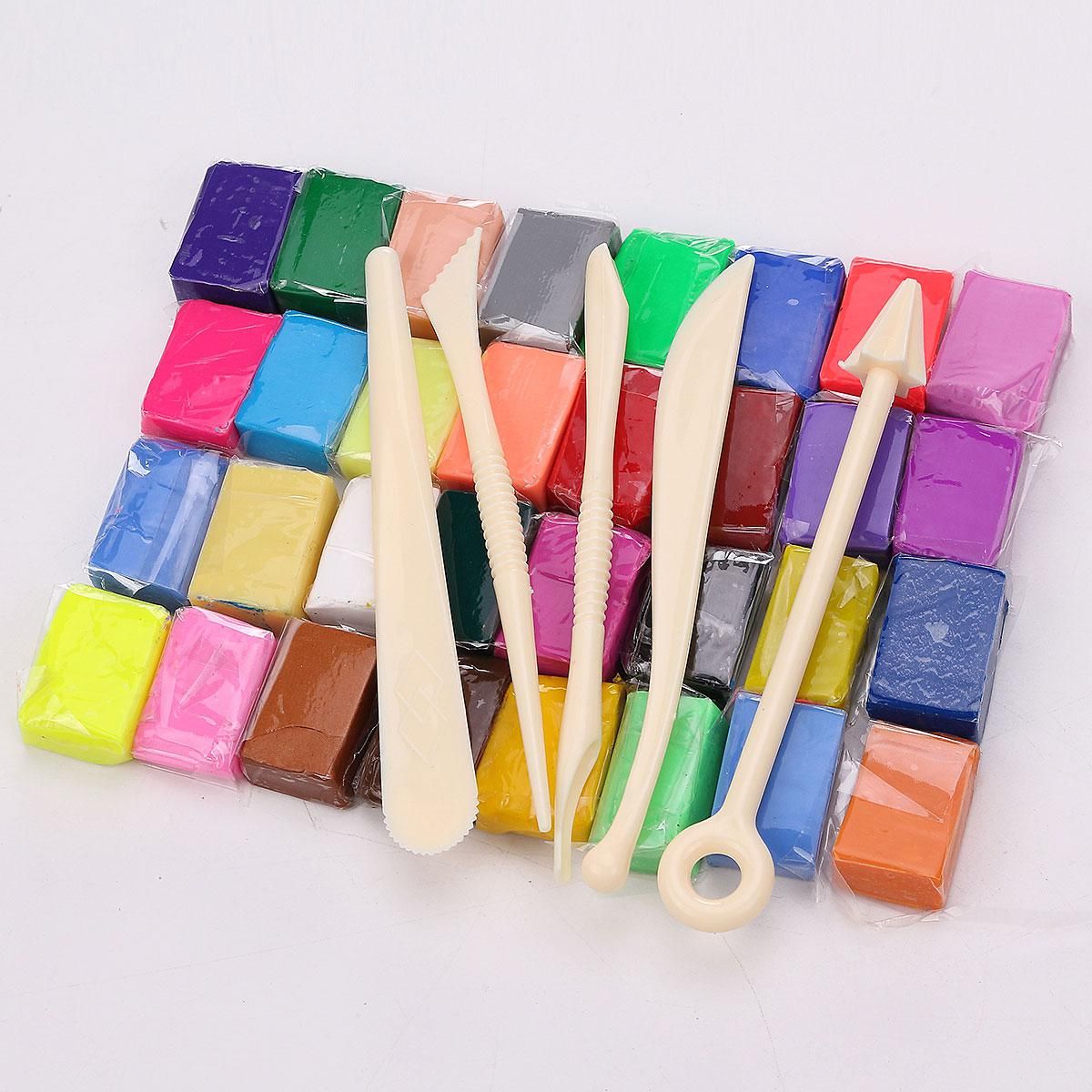 5 Tools+32 Colors Polymer Clay Block Modelling Moulding Sculpey Multi