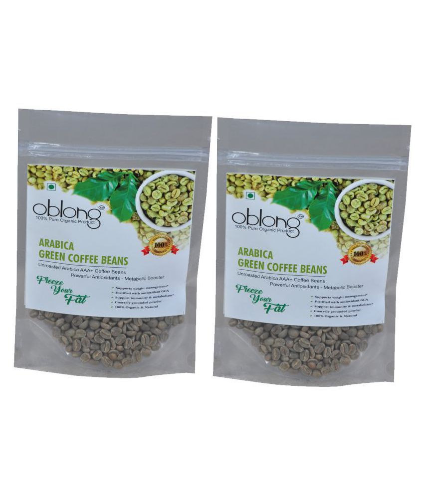 Oblong Premium Quality Green Coffee Beans 250 gm Fat Burner Beans Pack of 2