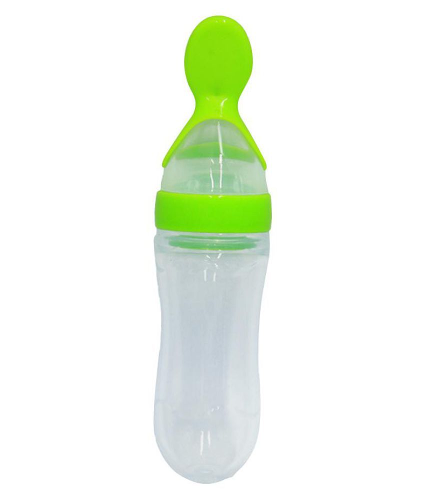 Infant Silica Gel Feeding Bottle With Spoon Food Supplement Rice