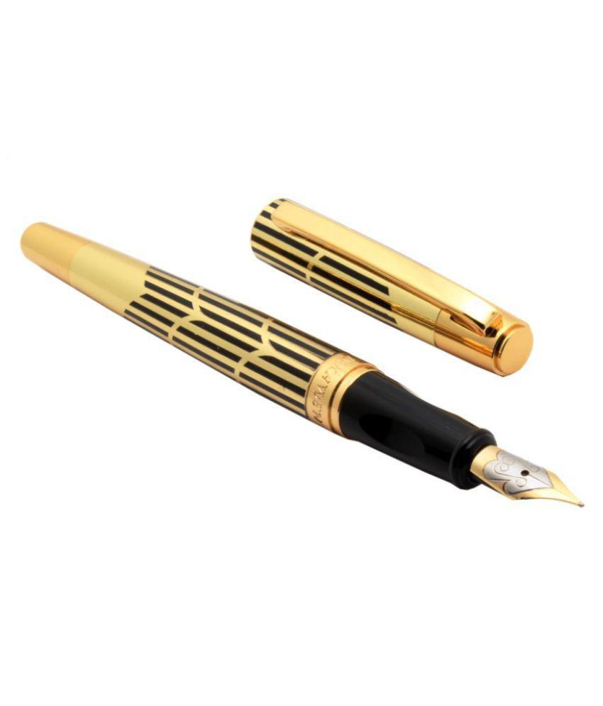     			Stylish 18 CT Gold Plated Fountain Pen Dual Tone Tipped Nib