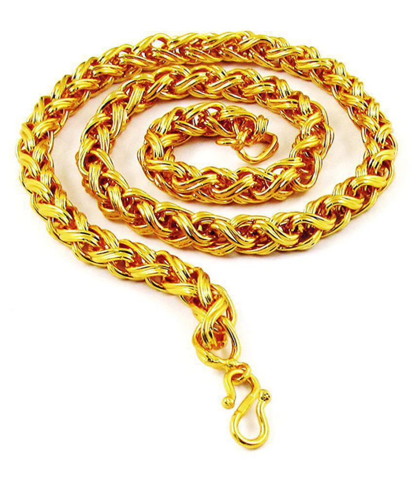     			Nitin collection 1 Gram Gold Plated Round Unique Chain For Men