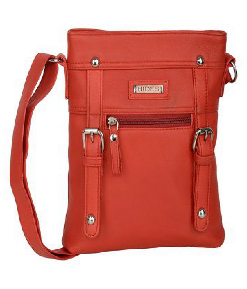 Hides Red Pure Leather Sling Bag - Buy Hides Red Pure Leather Sling Bag ...