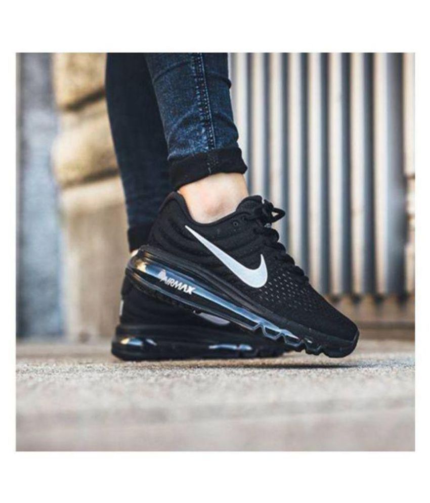 nike air max black 2017 black running shoes