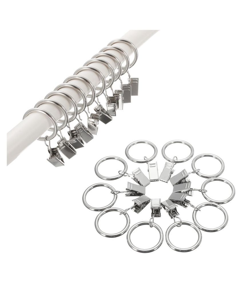 10x Window Shower Curtain Pole Rod Drapery Voile Net Ring With
