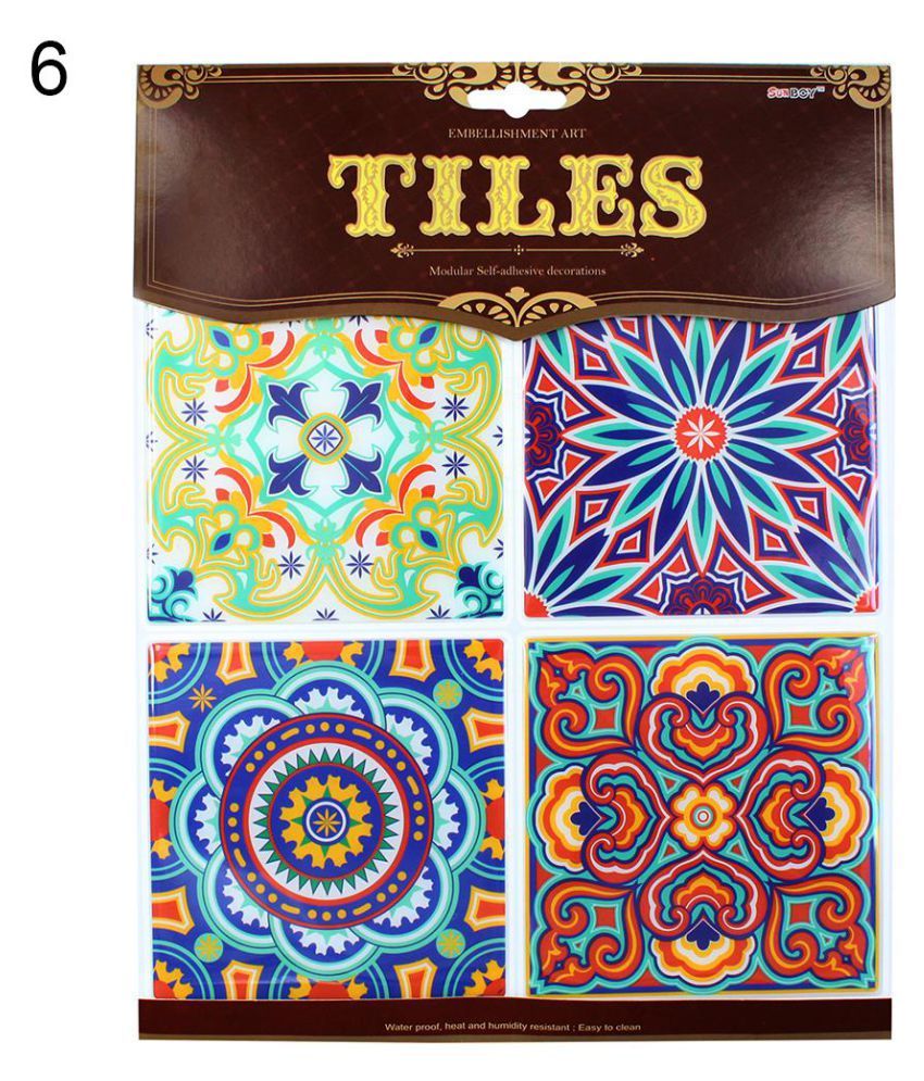 Mediterranean Pattern Self Adhesive Pvc Tile Stickers Kitchen Toilet Wall Decor Buy Mediterranean Pattern Self Adhesive Pvc Tile Stickers Kitchen Toilet Wall Decor Online At Best Prices In India On Snapdeal