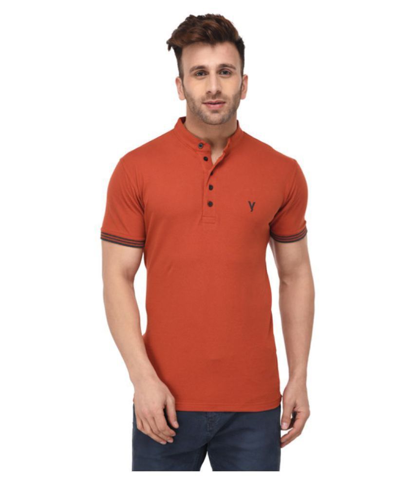 Youthen Orange Regular Fit Polo T Shirt - Buy Youthen Orange Regular ...