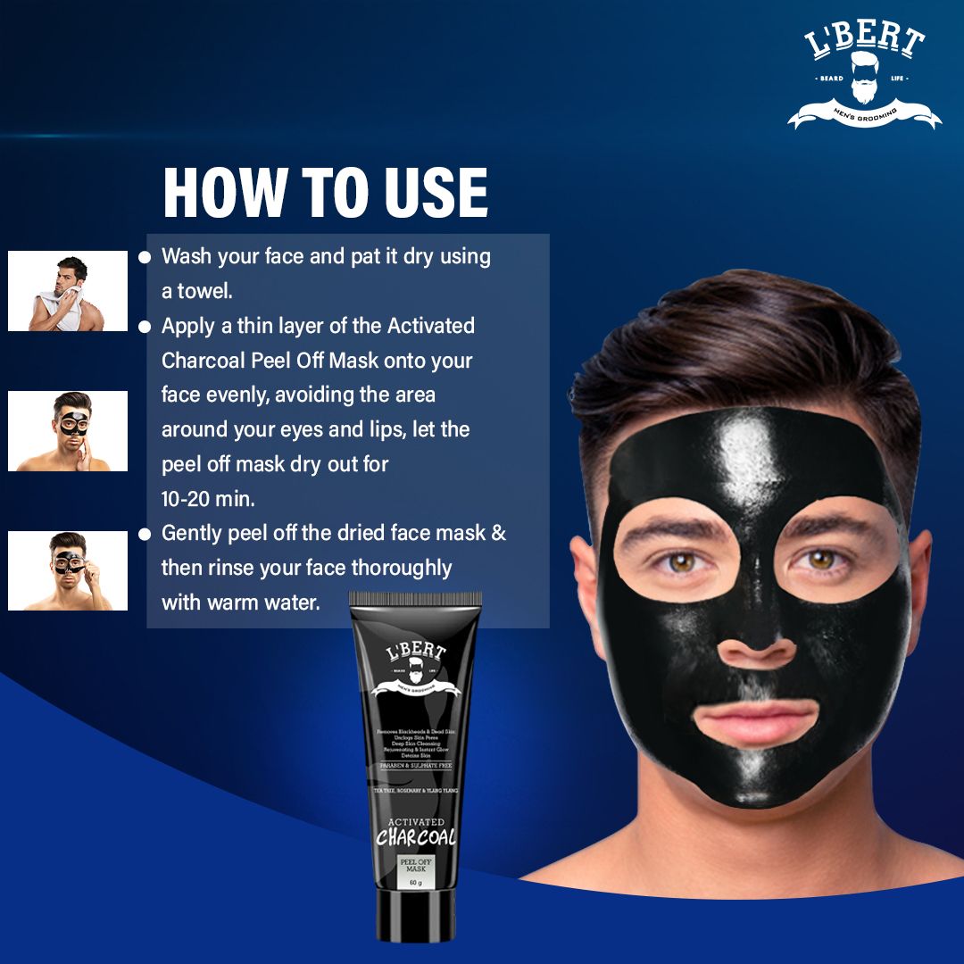 LBERT Activated Charcoal Peel Off Blackhead Removal Face Mask 60 gm
