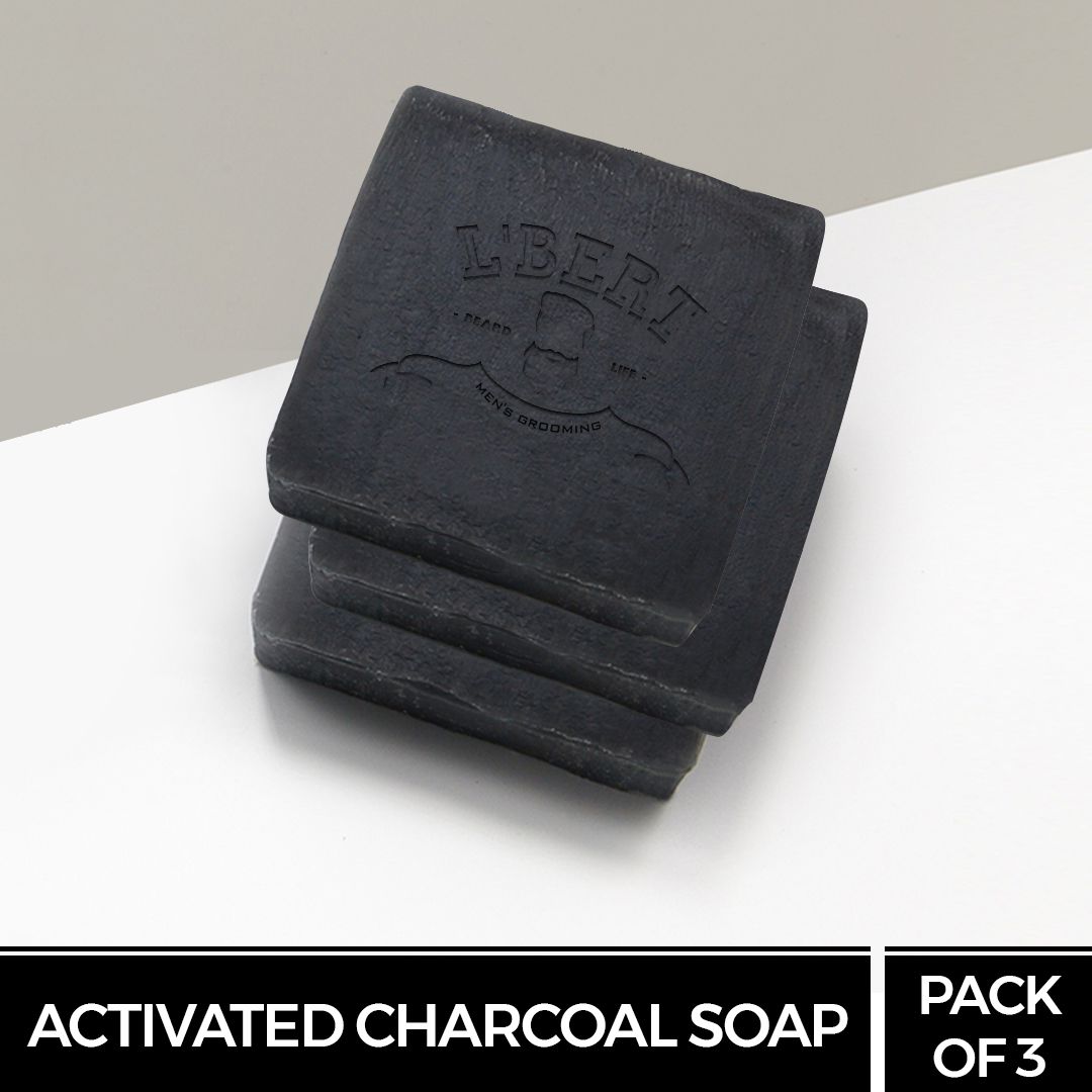 LBERT Activated Charcoal 100% Organic Handmade Bath Soap - 300 g ( Pack of 3 ) - Paraben & Sulphate Free Soap 300 gm Pack of 3