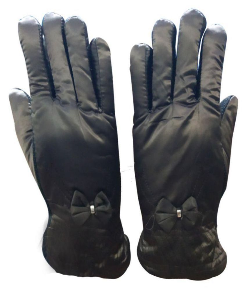 FANZI Black Bow Wollen Gloves for Winter Buy Online at Low Price in