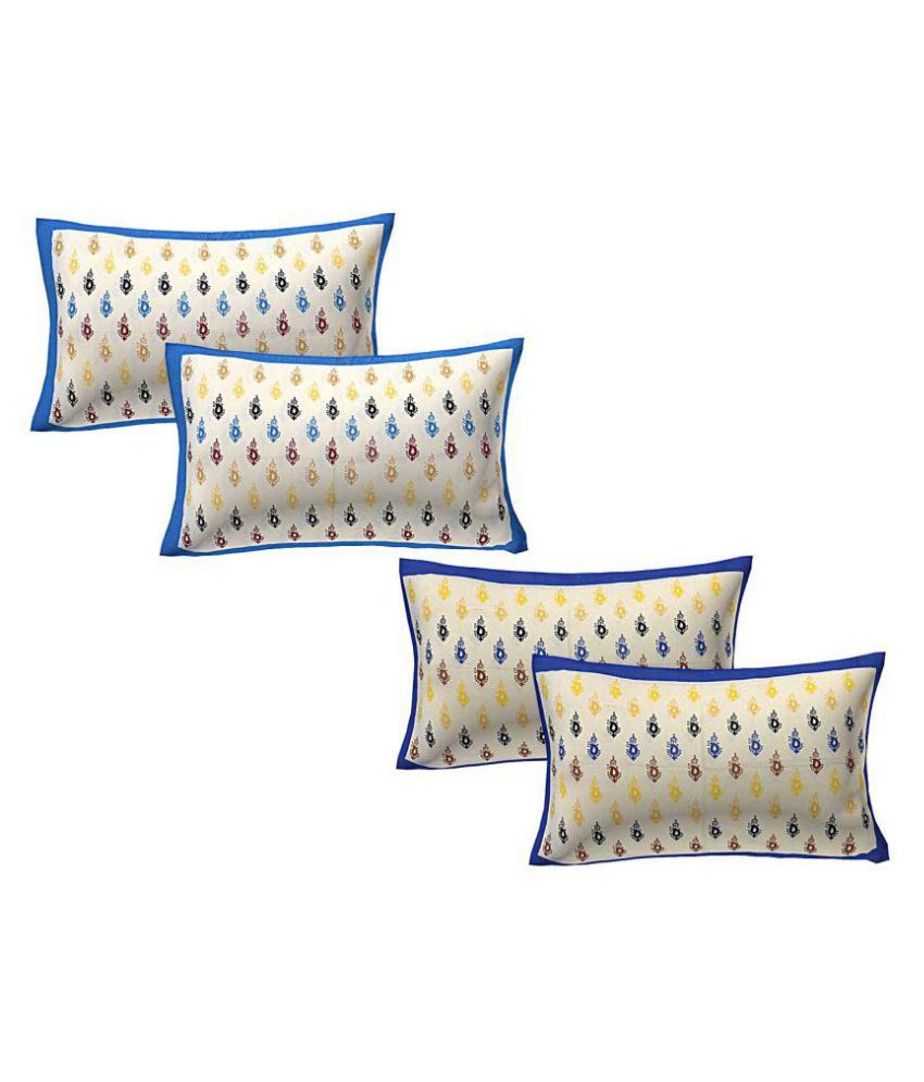     			AJ Home Pack of 4 Cotton Multi Pillow Cover (17 X 27 Inch)