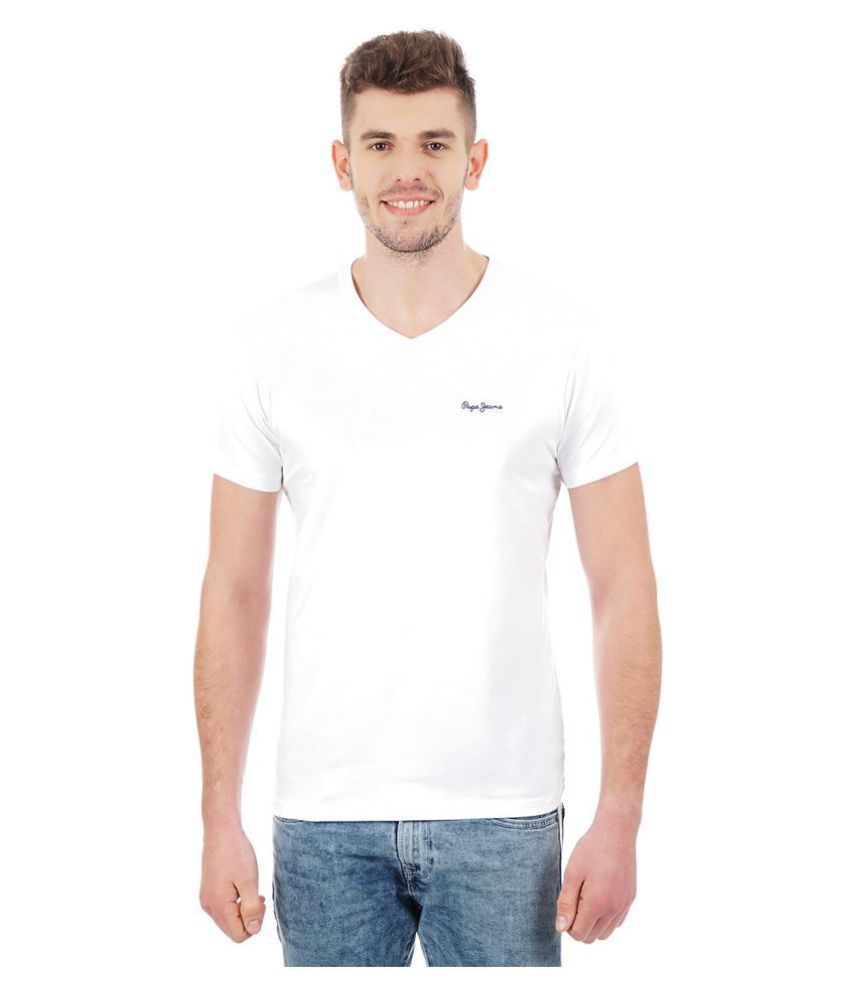 Pepe Jeans White Half Sleeve T-Shirt 