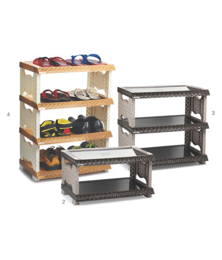 Aristo Plastic 3 Tier Shoe Rack Brown Buy Aristo Plastic 3 Tier Shoe Rack Brown Online At Low Price Snapdeal