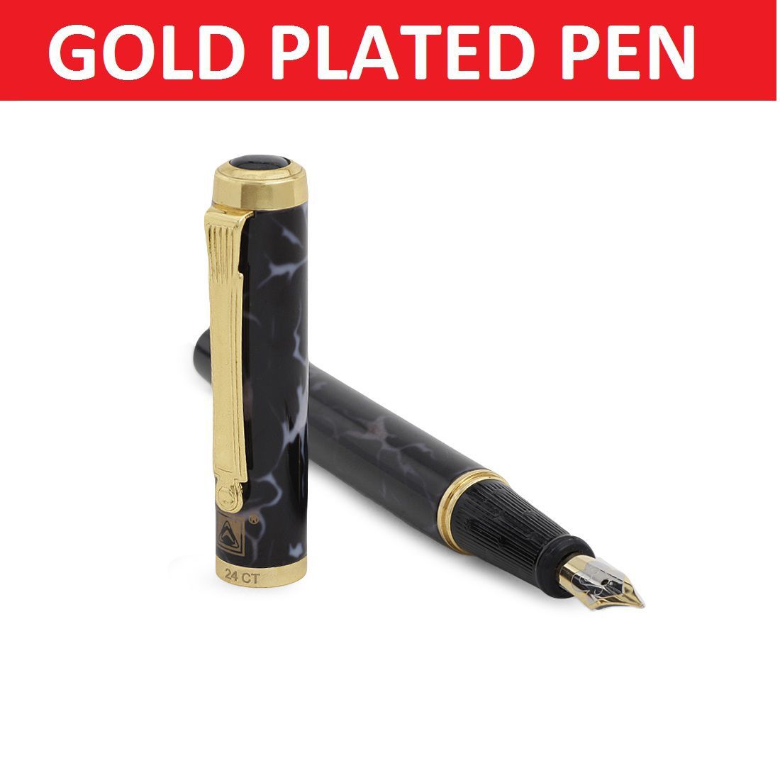     			Hayman Dikawen Gold Plated Fountain Pen With Box