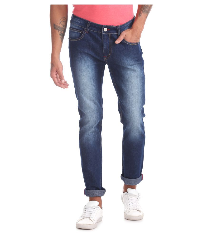 Ruf And Tuf Blue Slim Jeans - Buy Ruf And Tuf Blue Slim Jeans Online at ...