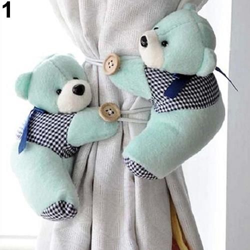 1pair Lovely Furry Bear Children Bedroom Window Curtain Tiebacks