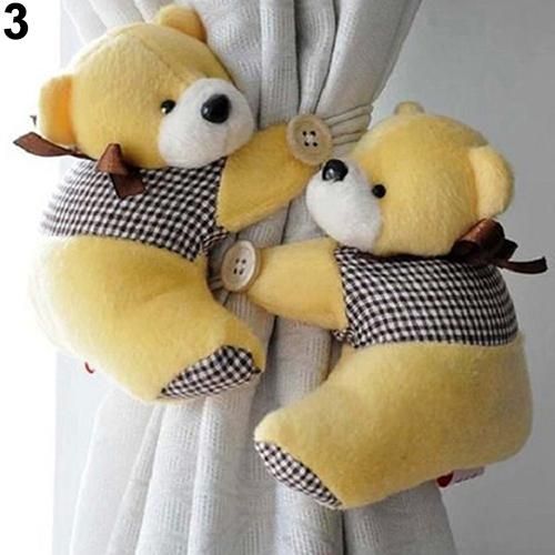 1pair Lovely Furry Bear Children Bedroom Window Curtain Tiebacks