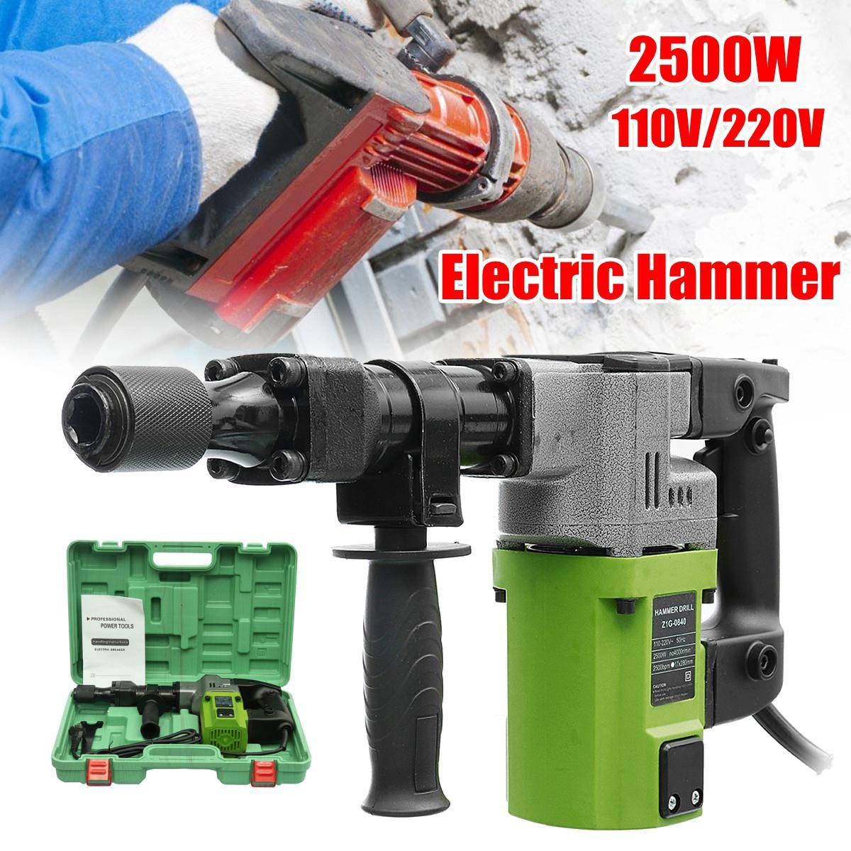 2500W Electric Demolition Hammer Drill 