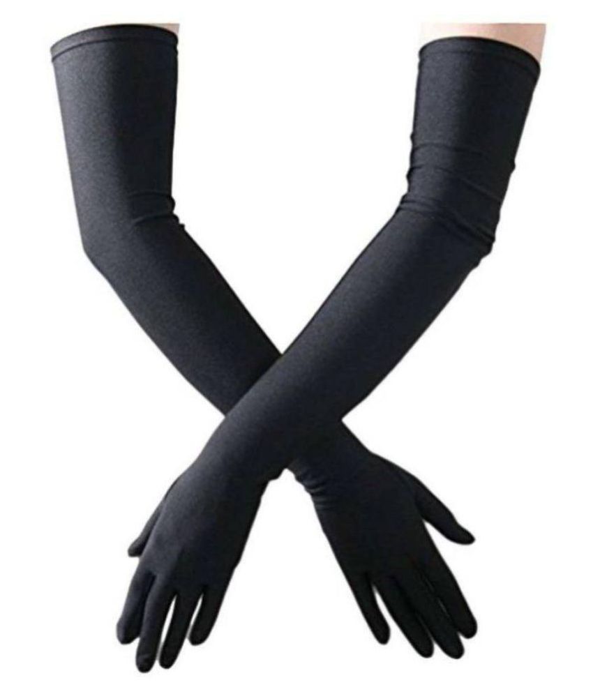 Tahiro Black Cotton Full Arm Sleeves Gloves Pack Of 1 Buy Tahiro Black Cotton Full Arm