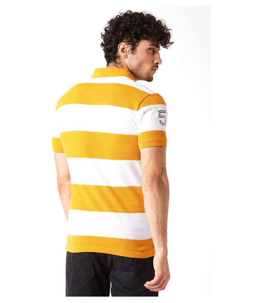 Octave Yellow Regular Fit Polo T Shirt 
