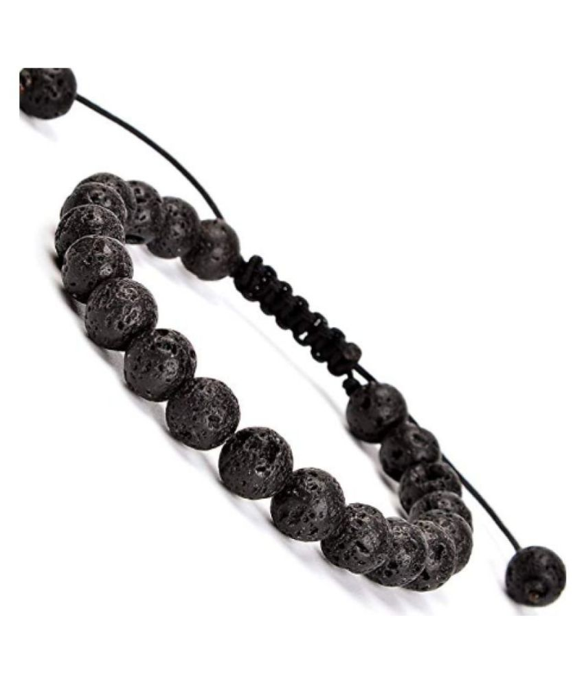     			8mm Black Lava Natural Agate Stone bracelet