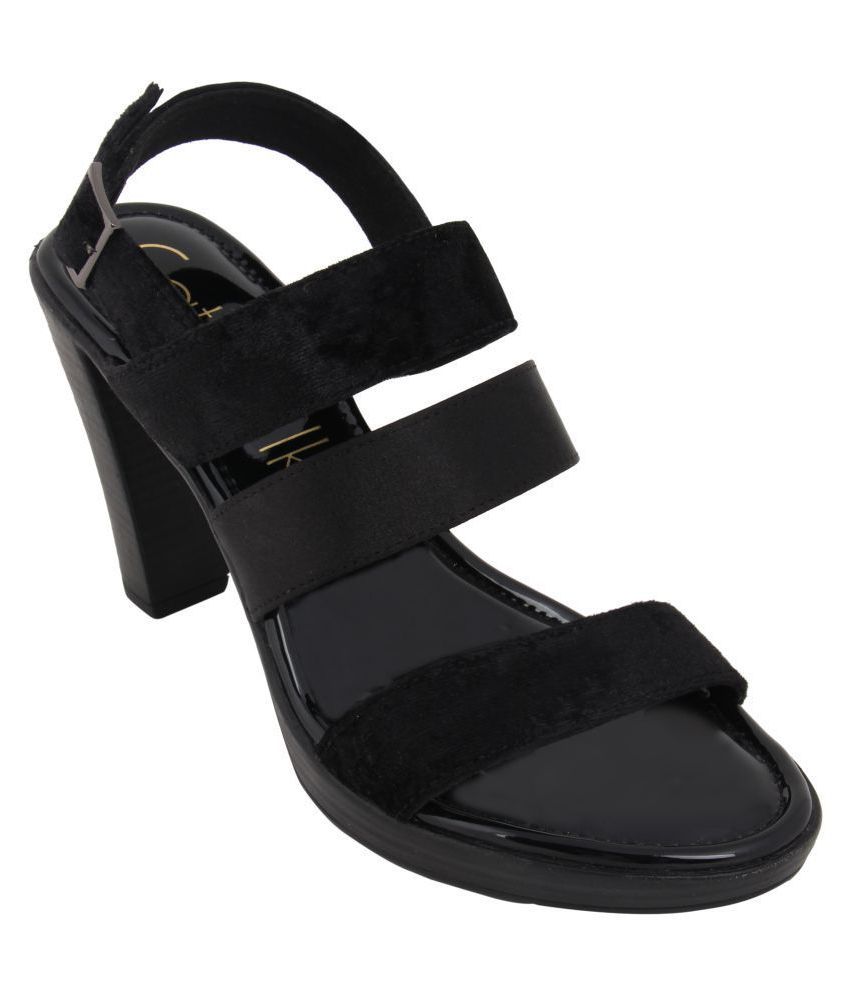 cheap black block heels